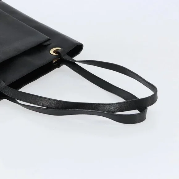 GUCCI Tote Bag Leather Black Gold 002 1817 0336 Auth ep12099